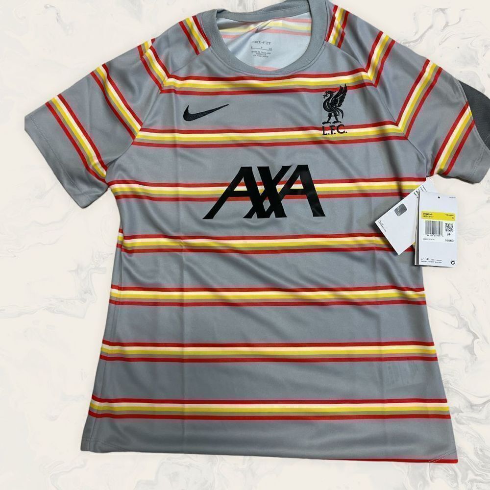 Nike L.F.C Liverpool Football Club Dri Fit Tee - Size S - Grey /Orange/Yellow